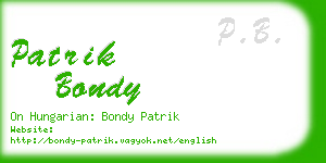 patrik bondy business card